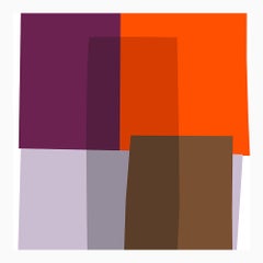 "Purple and Orange Collage" Modern, Mid Century, Contemporary Fine Art Print