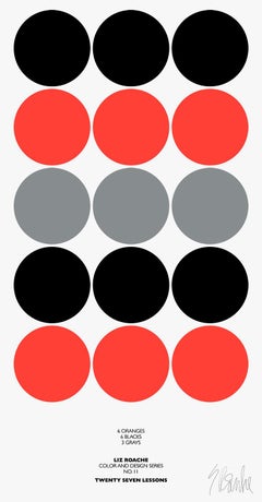 "6 Oranges, 3 Blacks, 6 Grays" Modern, Mid Century, Contemporary Fine Art Print