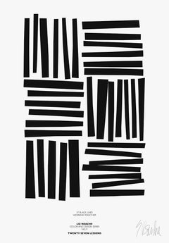 "37 Black Lines" Modern, Mid Century, Contemporary Fine Art Print