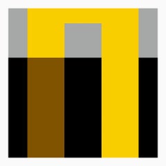 "Inside Out Yellow and Black" Mid Century, Modern, Contemporary, Fine Art Print