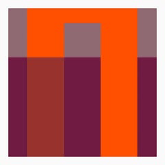 "Inside Out Orange and Plum" Mid Century, Modern, Contemporary, Fine Art Print