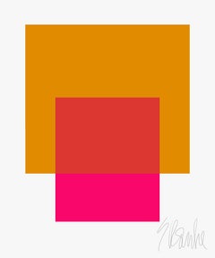 "The Interaction of Gold and Deep Pink" Modern, Contemporary, Fine Art Print
