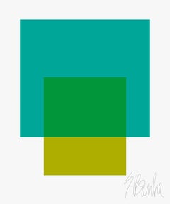 "The Interaction of Teal and Leaf Green" Modern, Contemporary, Fine Art Print