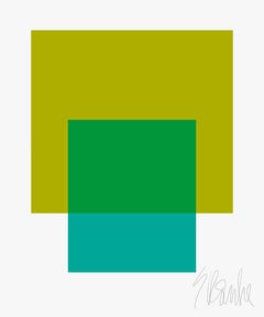 "The Interaction of Leaf Green and Teal" Modern, Contemporary, Fine Art Print