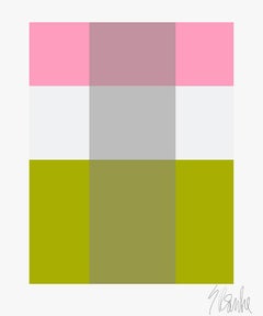 "Pink over Green With Gray" Mid Century, Modern, Contemporary, Fine Art Print