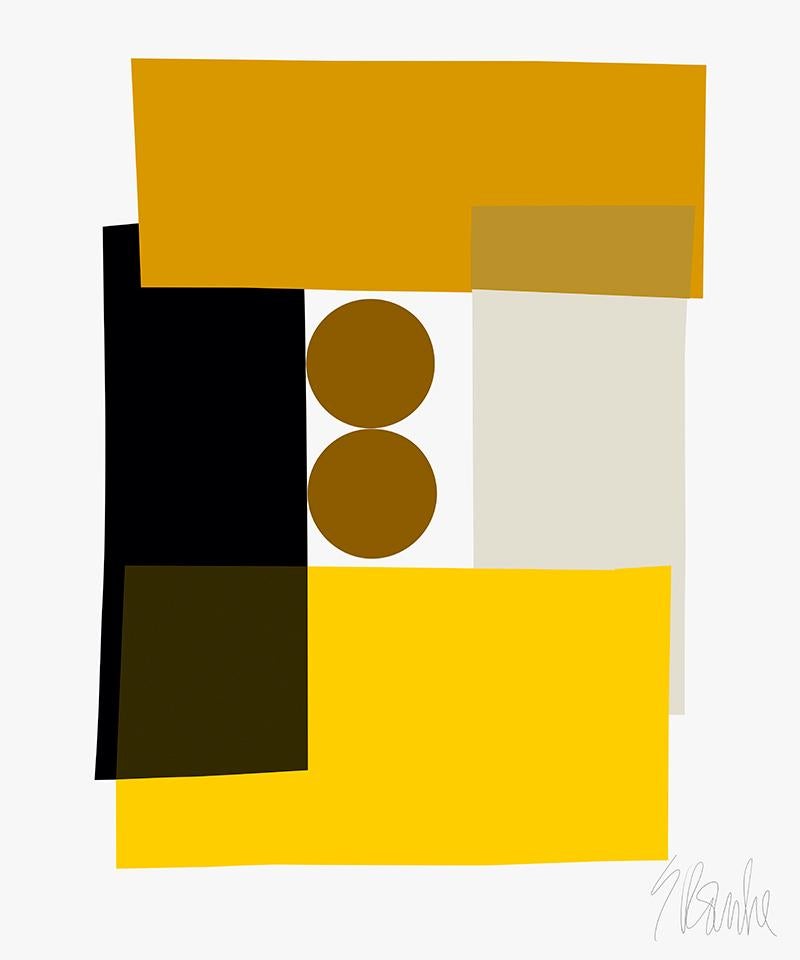 Liz Roache Abstract Print - "Yellow Tuxedo" Mid Century, Modern, Contemporary, Fine Art Print