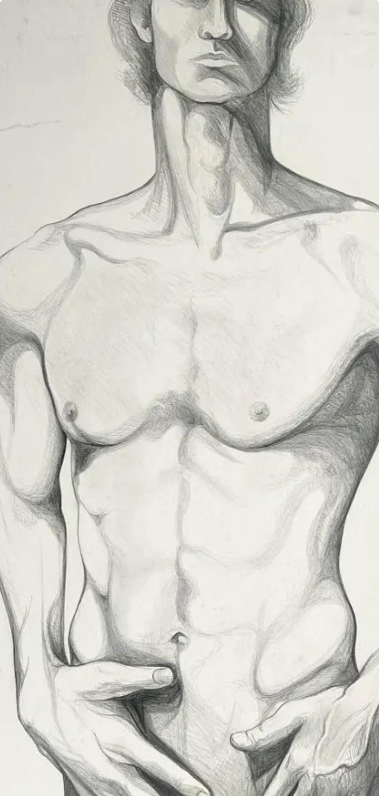 (Male Nude) Untitled, 1977, Original Drawing—Lowell Nesbitt For Sale 1