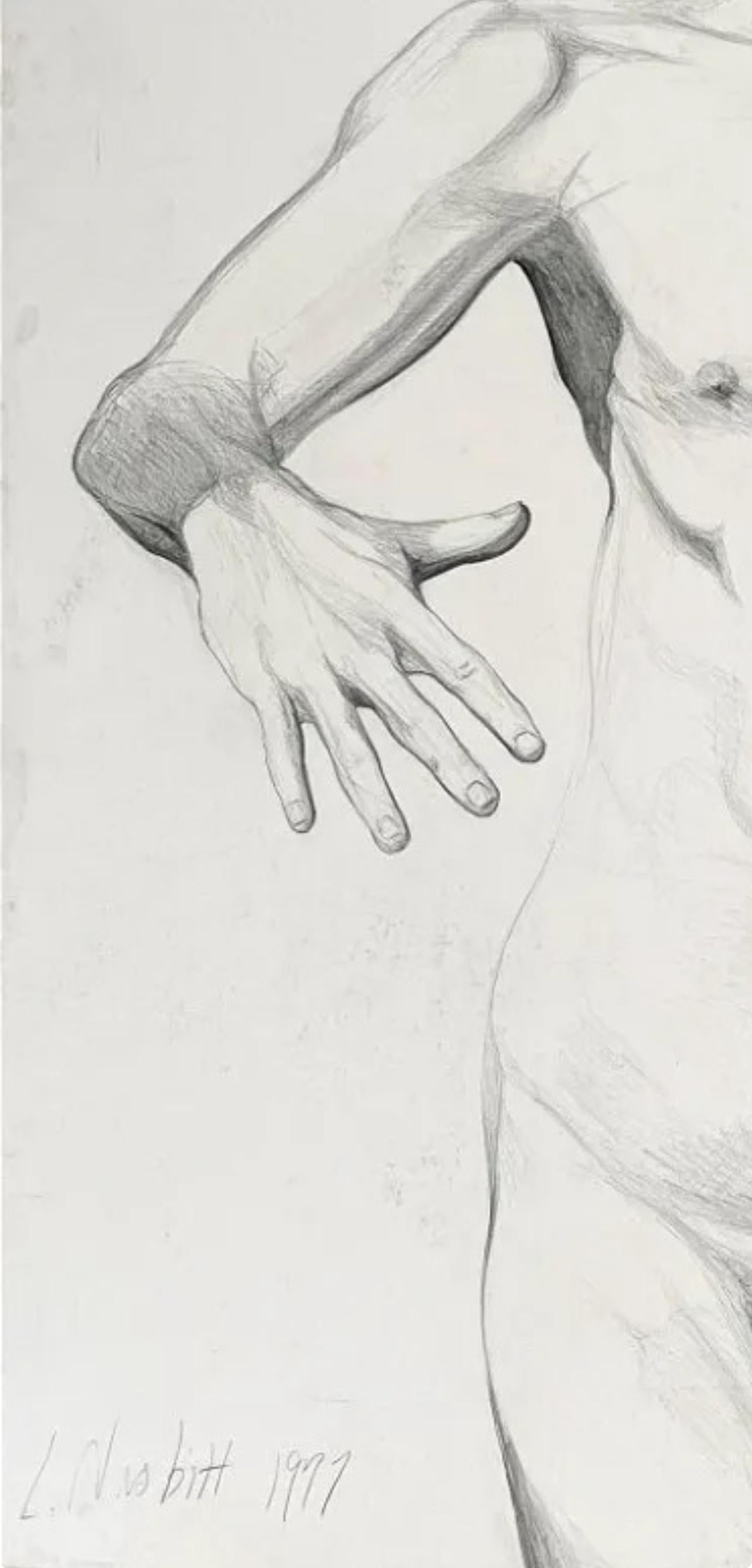 (Male Nude) Untitled, 1977, Original Drawing—Lowell Nesbitt For Sale 3
