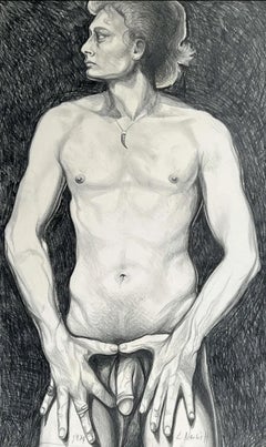 Vintage (Male Nude) Untitled, 1974, Original Drawing—Lowell Nesbitt