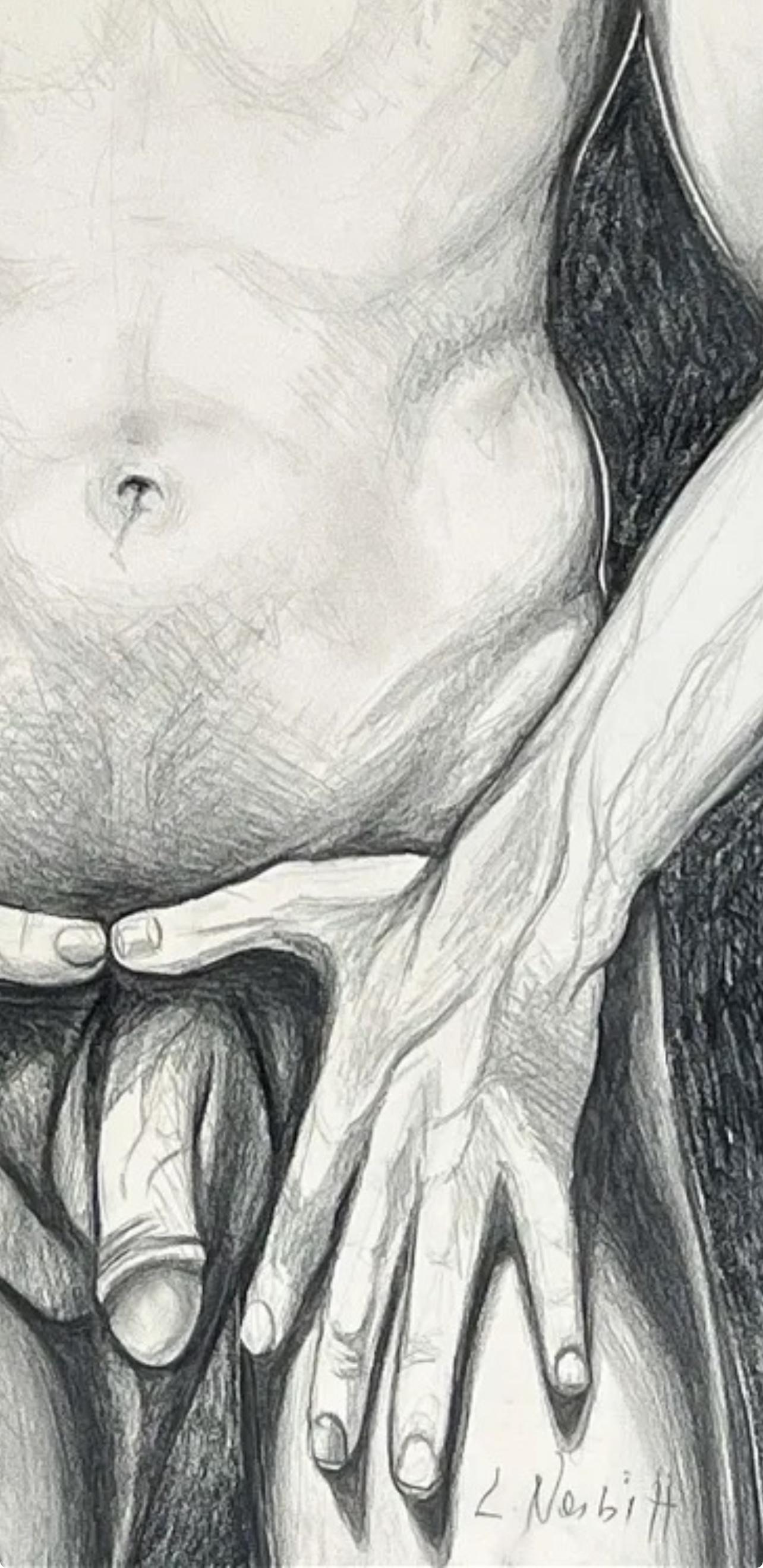(Male Nude) Untitled, 1974, Original Drawing—Lowell Nesbitt For Sale 4