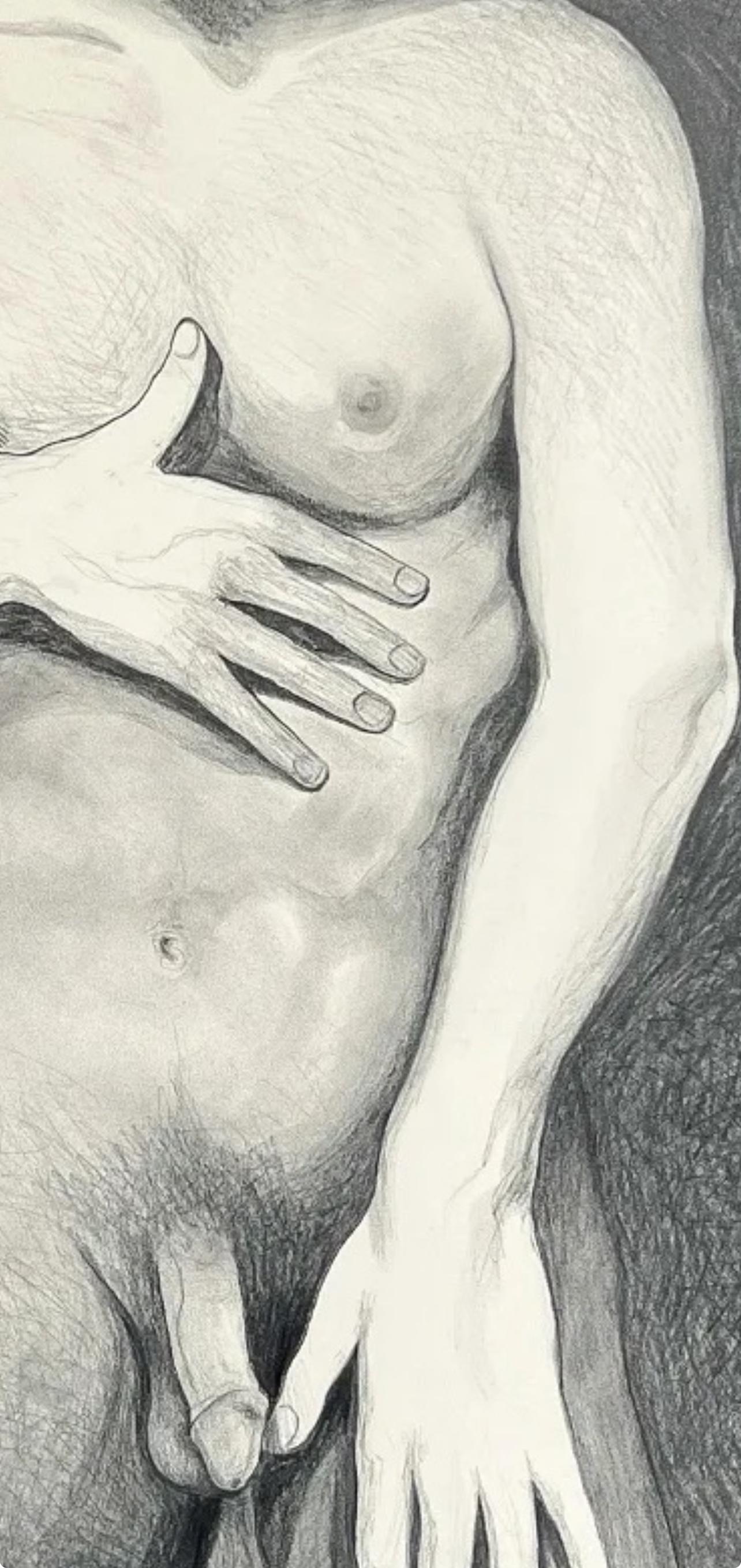 (Male Nude) Untitled, 1973, Original Drawing—Lowell Nesbitt For Sale 2