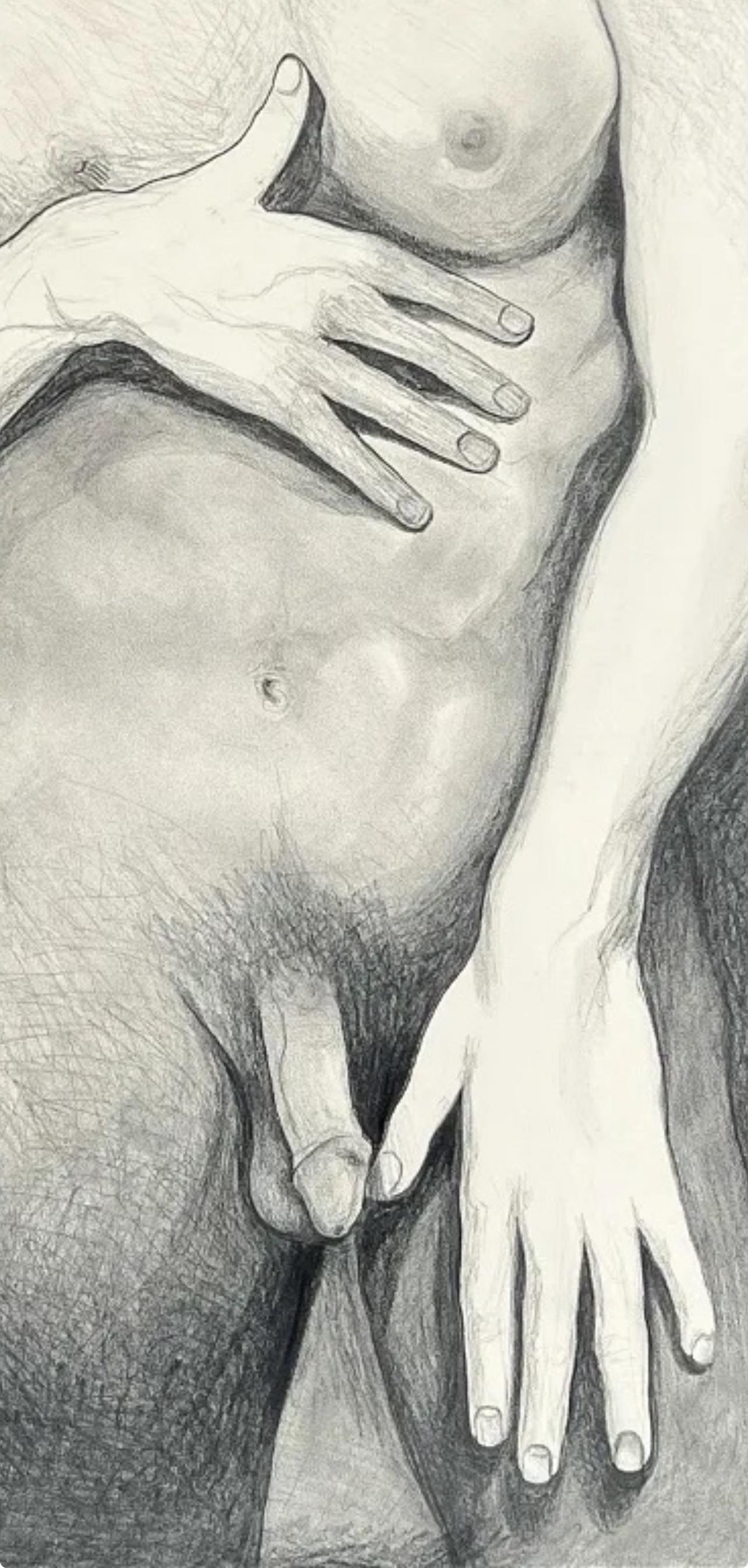 (Male Nude) Untitled, 1973, Original Drawing—Lowell Nesbitt For Sale 4