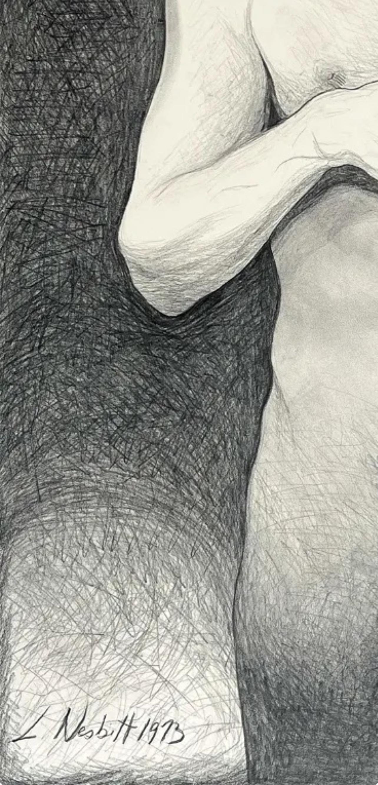 (Male Nude) Untitled, 1973, Original Drawing—Lowell Nesbitt For Sale 5