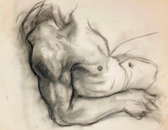 Vintage Untitled (Renaissance Male Nude Figure Study), 1963, Ian Hornak — Drawing