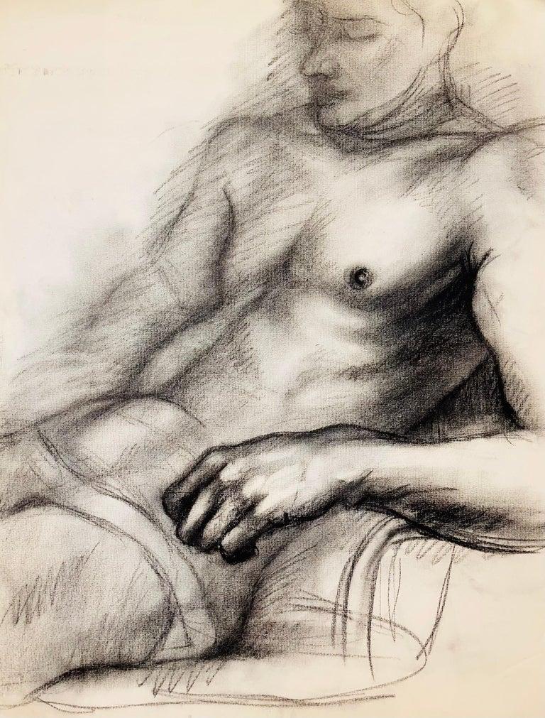 Untitled (Renaissance Male Nude Figure Study), 1963, Ian Hornak — Drawing
