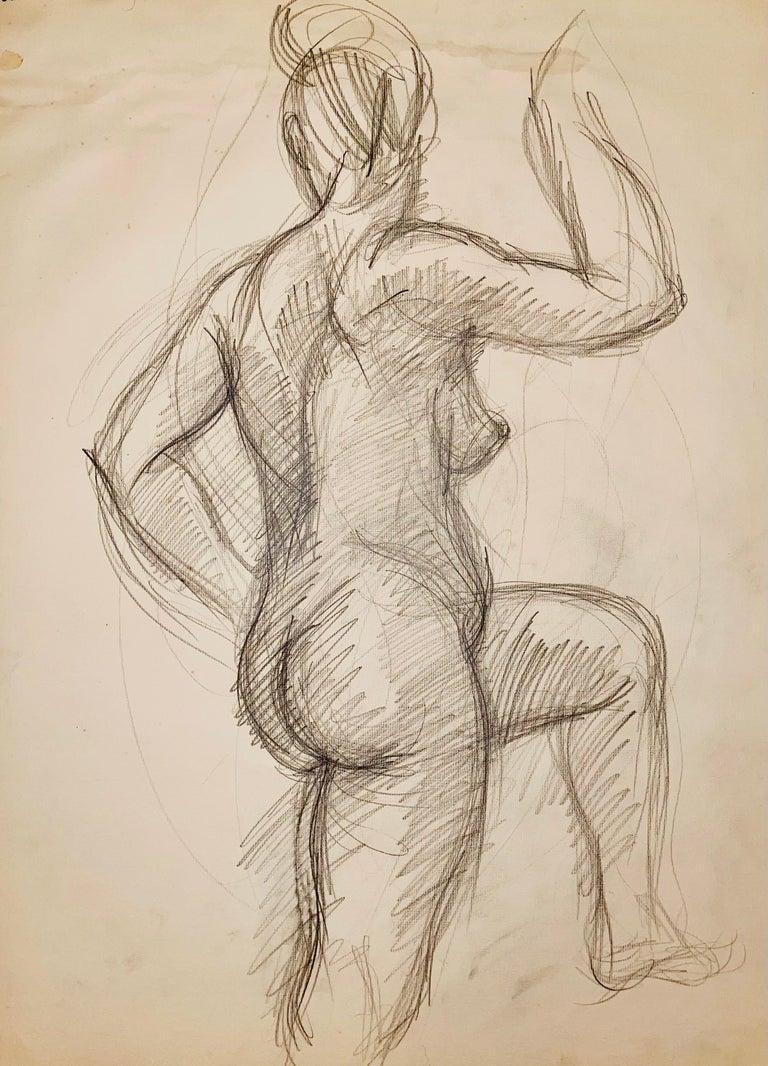 Sin título (Estudio de figura desnuda femenina renacentista), 1963, Ian Hornak - Dibujo