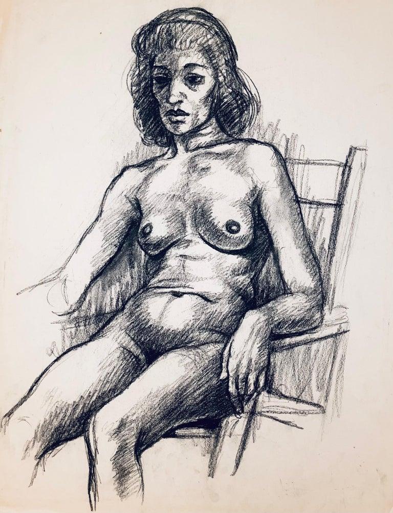 Sin título (Estudio de figura desnuda femenina renacentista), 1964, Ian Hornak - Dibujo