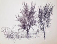 (Abstrakte Landschaft mit Bäumen) Ohne Titel, 2001, Ian Hornak - Zeichnung