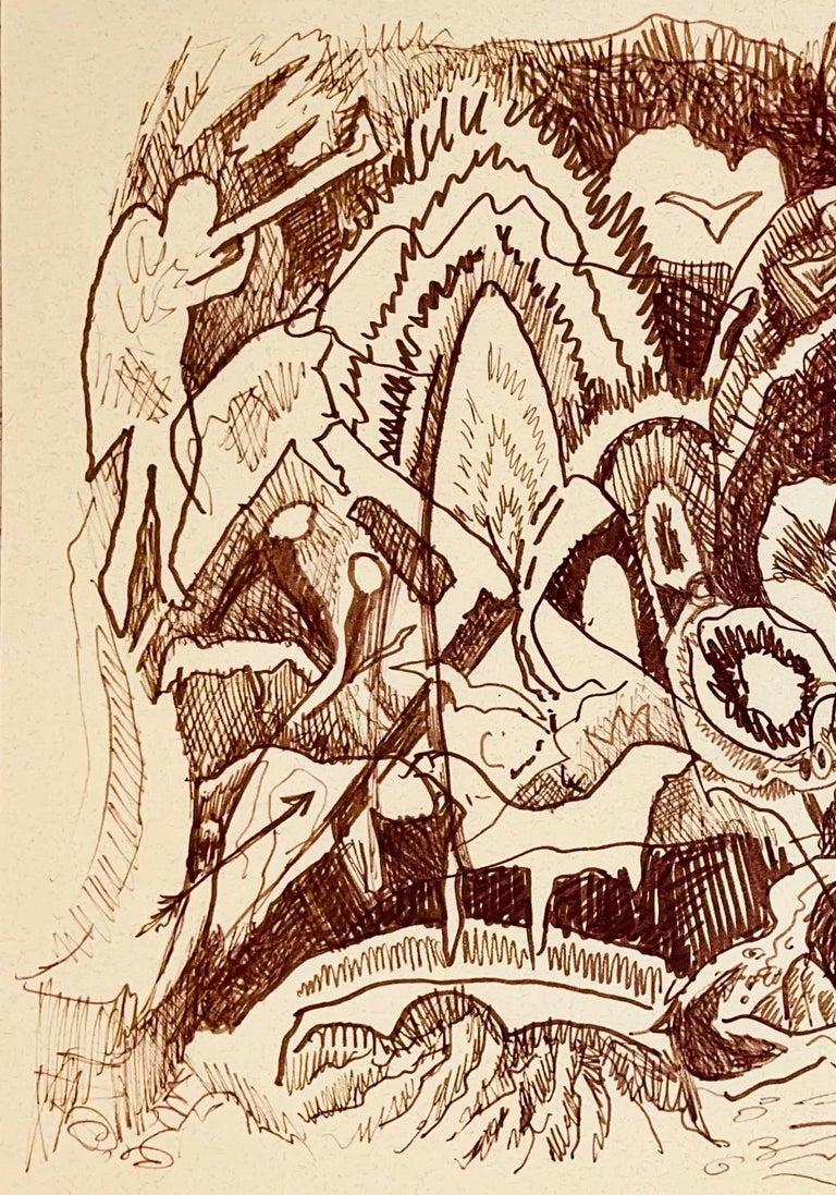 (Abstrakte Landschaft mit Engel) Ohne Titel, 2001, Ian Hornak - Zeichnung im Angebot 1