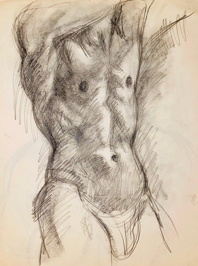 Untitled (Renaissance Male Nude Figure Study), 1963, Ian Hornak — Drawing