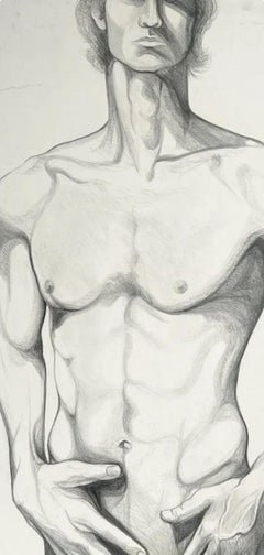 (Desnudo masculino) Sin título, 1977, Dibujo original-Lowell Nesbitt