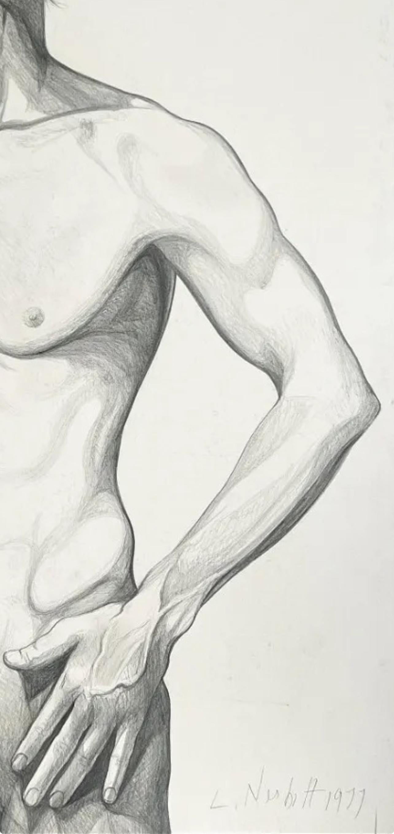(Nudo maschile) Senza titolo, 1977, Disegno originale di Lowell Nesbitt in vendita 3