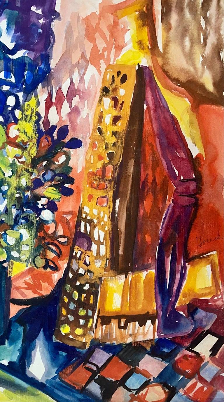 Sans titre (nature morte abstraite avec fleurs), 1963, Ian Hornak - Peinture en vente 1