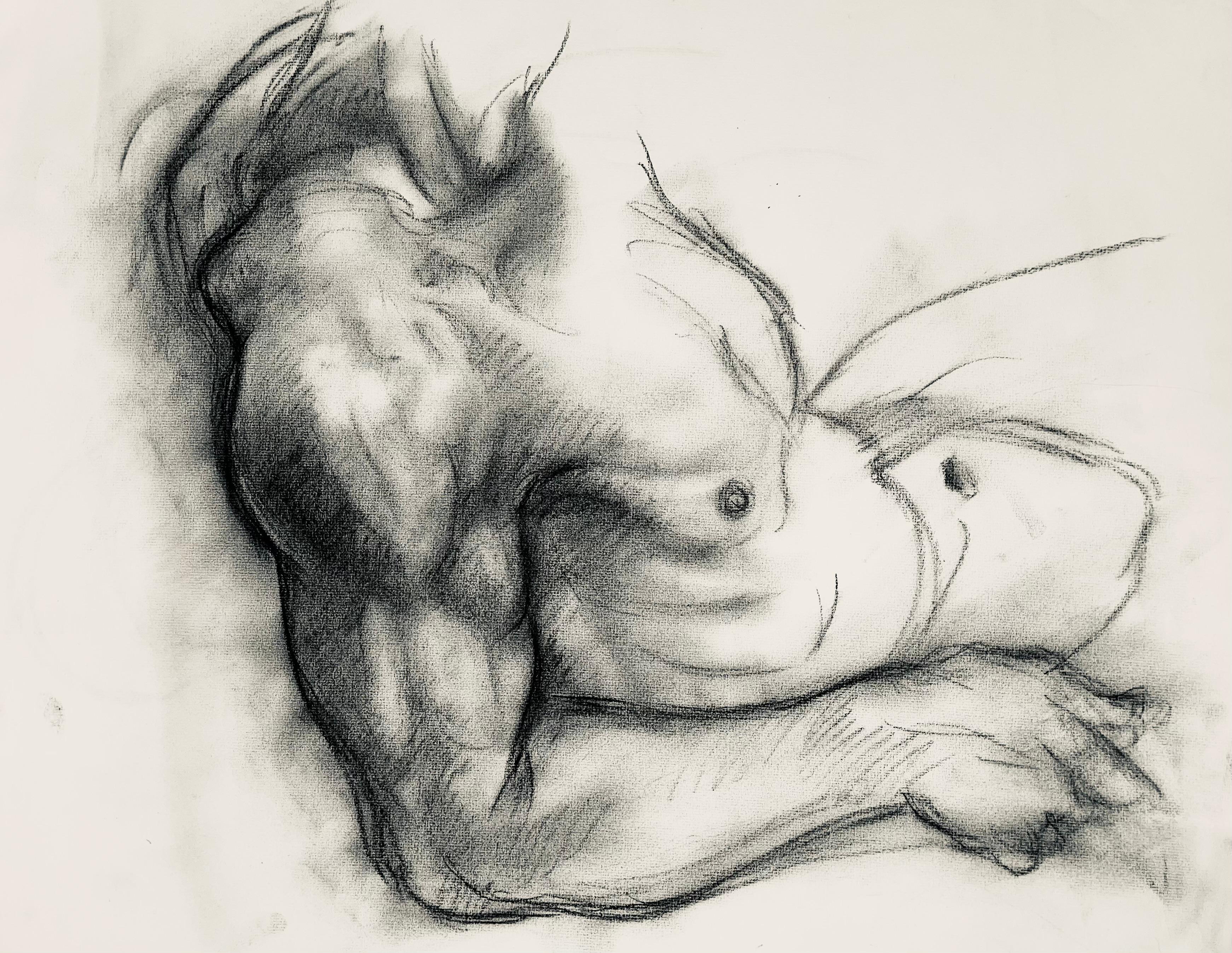 Renaissance Male Nude Figure Study, 1963, Ian Hornak — Drawing For Sale 4