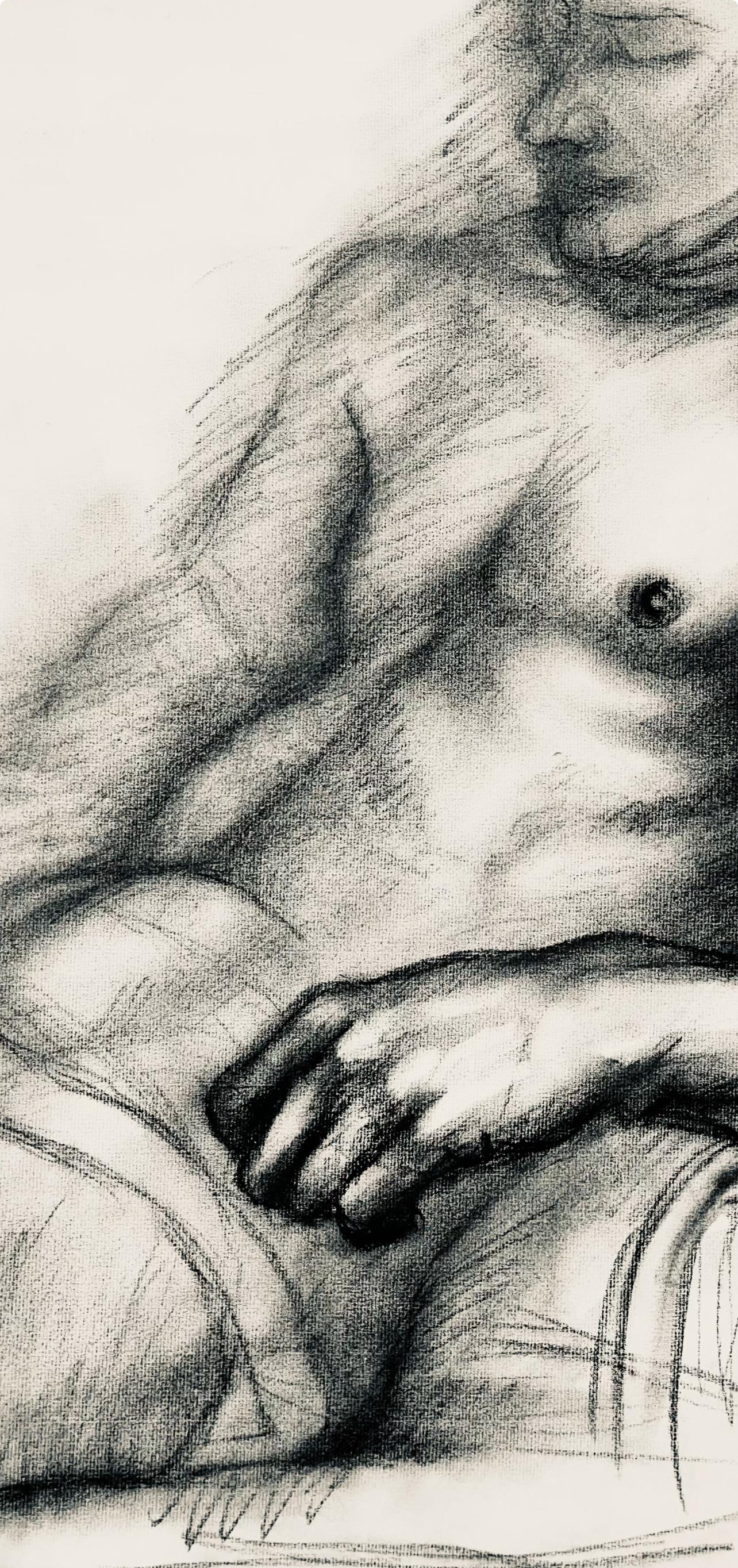 Renaissance Male Nude Figure Study, 1963, Ian Hornak — Drawing For Sale 1
