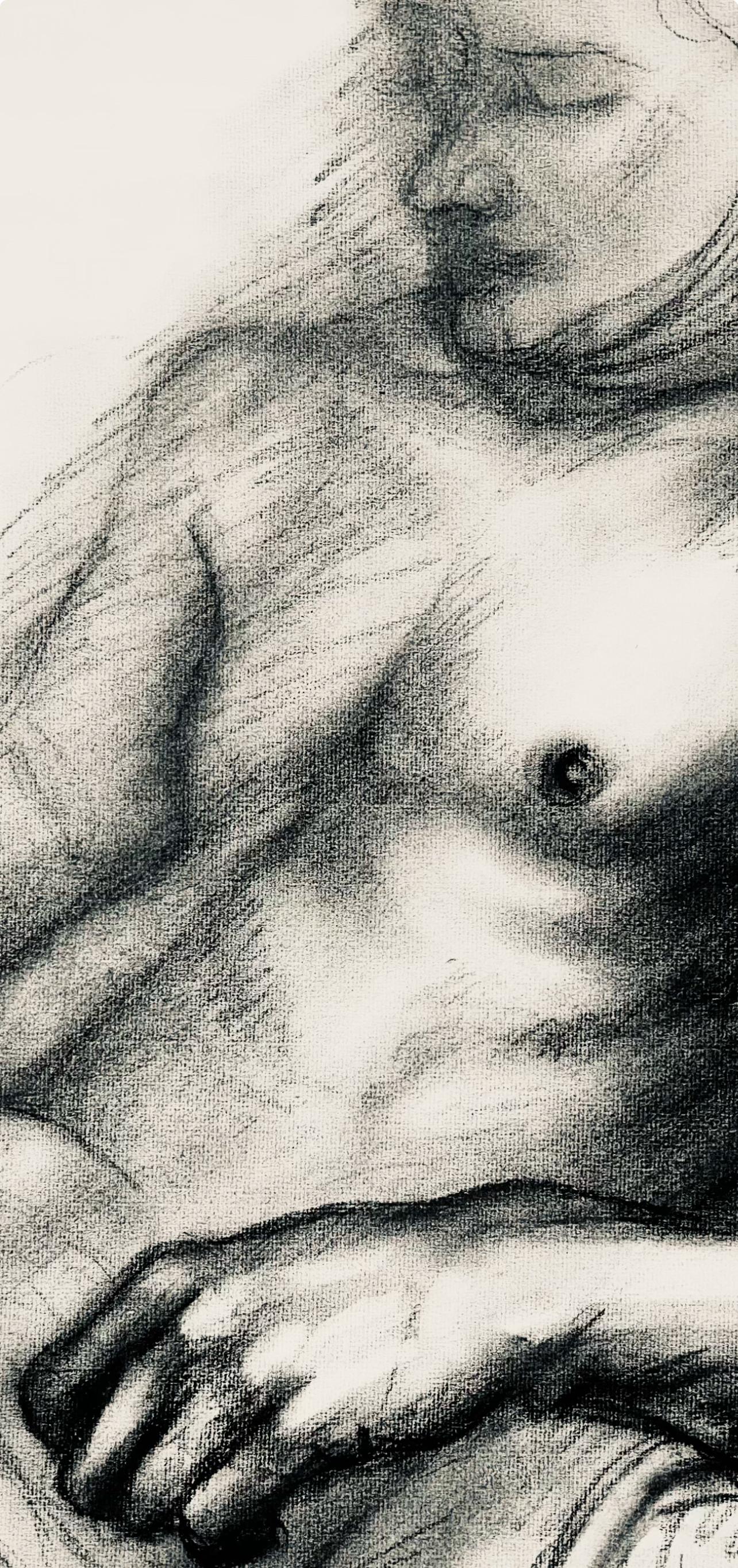 Renaissance Male Nude Figure Study, 1963, Ian Hornak — Drawing For Sale 4