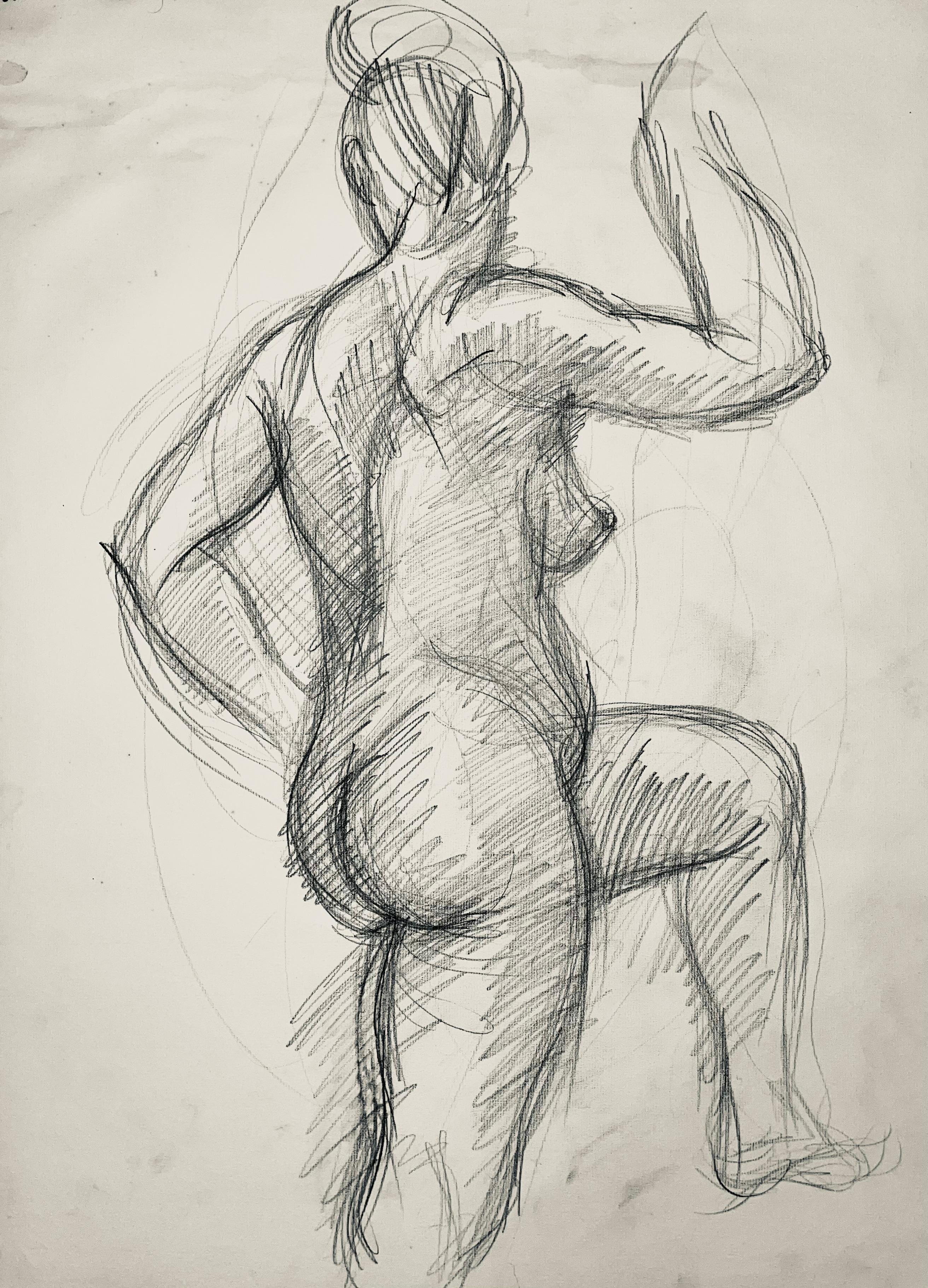Estudio de figura desnuda femenina renacentista, 1963, Ian Hornak - Dibujo