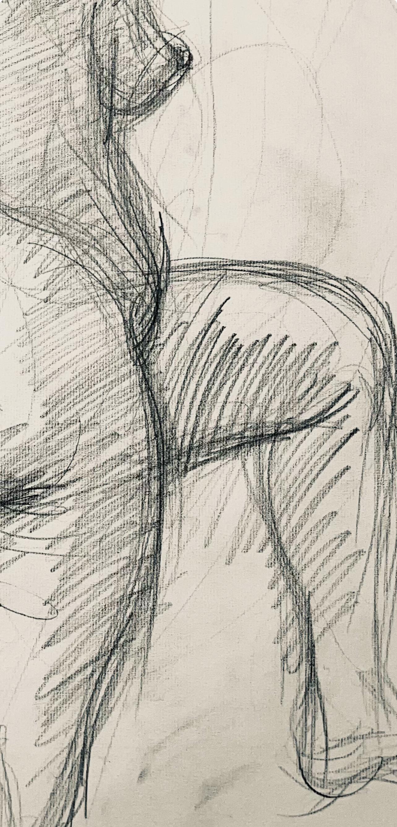 Renaissance Female Nude Figure Study, 1963, Ian Hornak — Drawing For Sale 4
