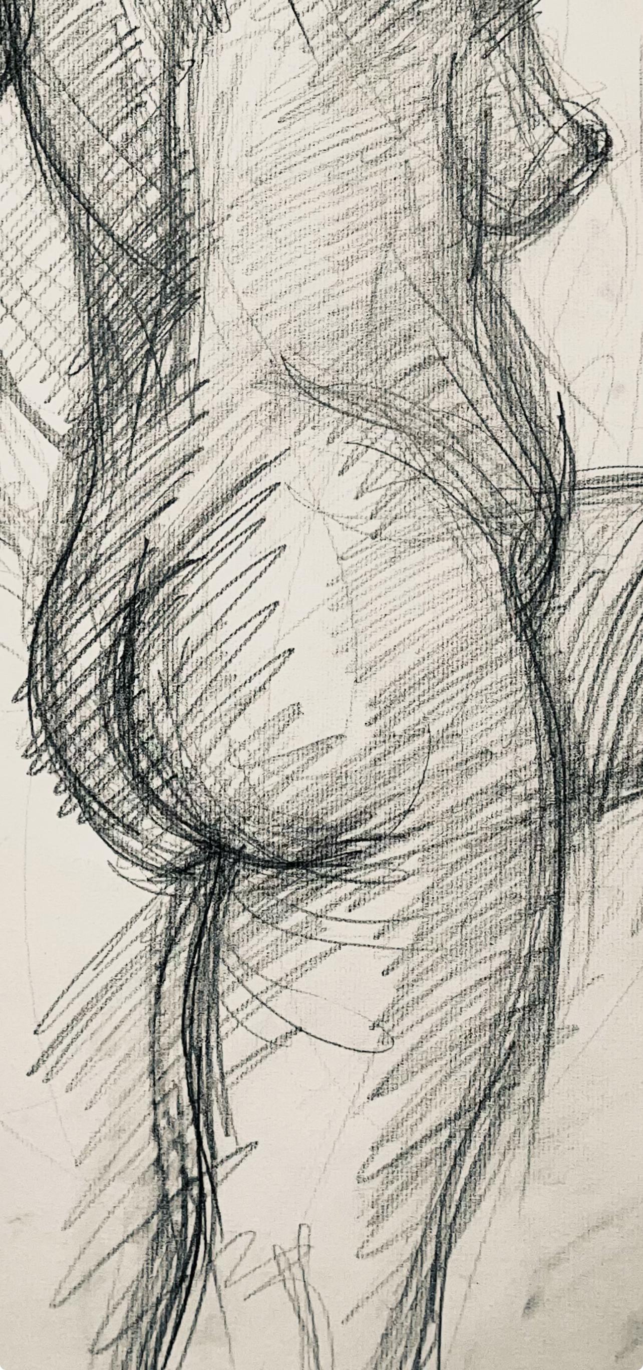 Renaissance Female Nude Figure Study, 1963, Ian Hornak — Drawing For Sale 3