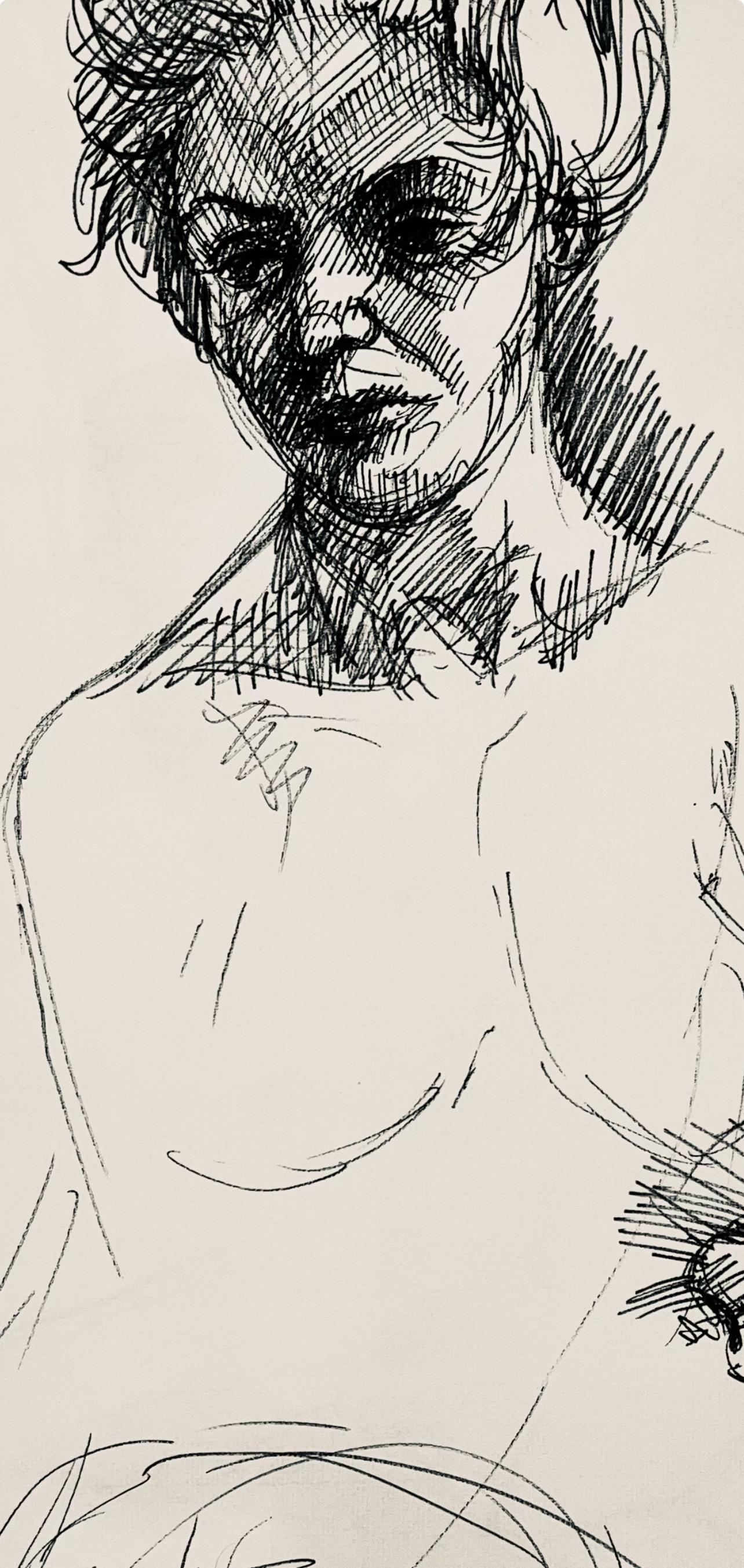 Renaissance Female Nude Figure Study, 1963, Ian Hornak — Drawing For Sale 1