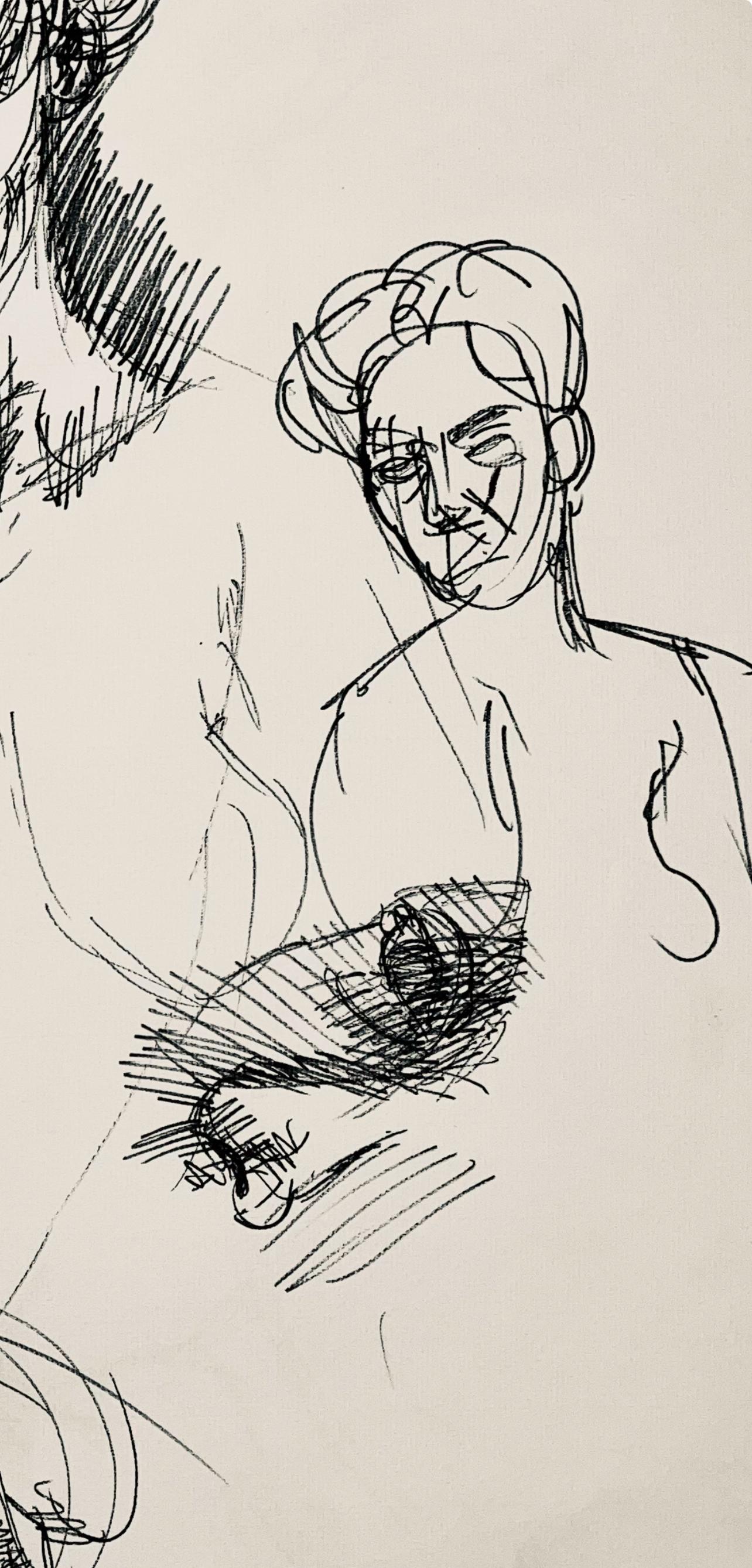 Renaissance Female Nude Figure Study, 1963, Ian Hornak — Drawing For Sale 2
