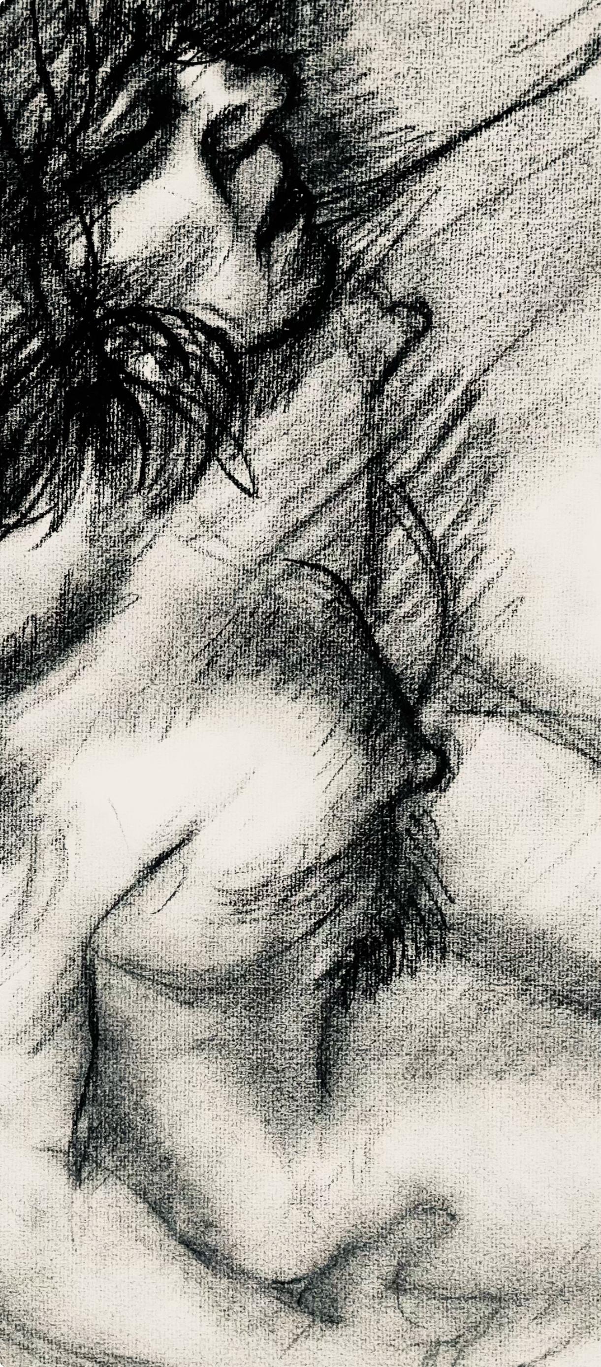 Studio di figura femminile rinascimentale, 1963, Ian Hornak - Disegno in vendita 3