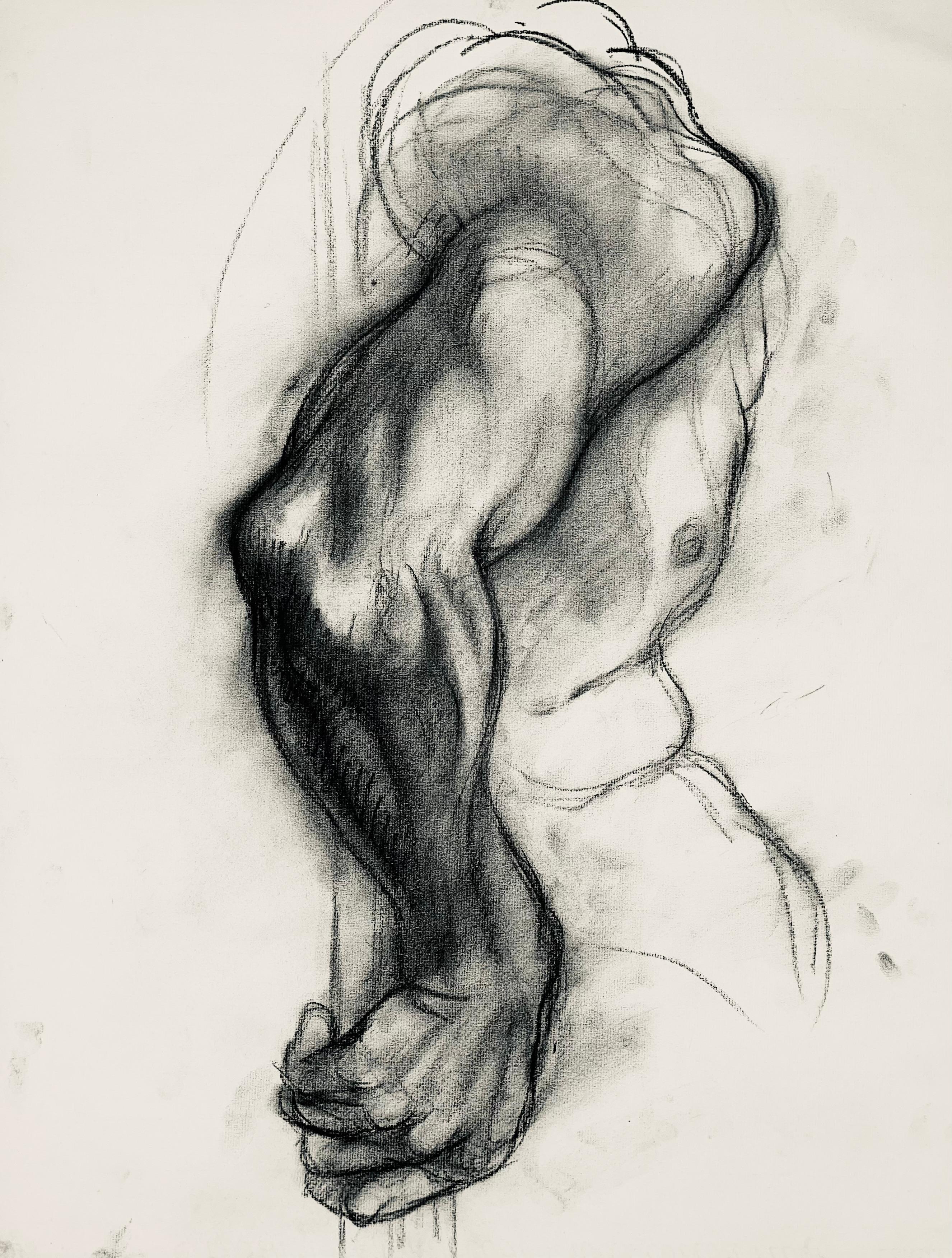 Renaissance Male Nude Figure Study, 1963, Ian Hornak — Drawing