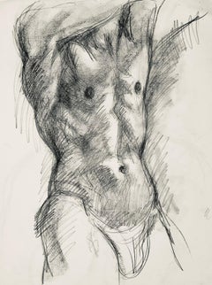 Renaissance Male Nude Figure Study, 1963, Ian Hornak — Drawing