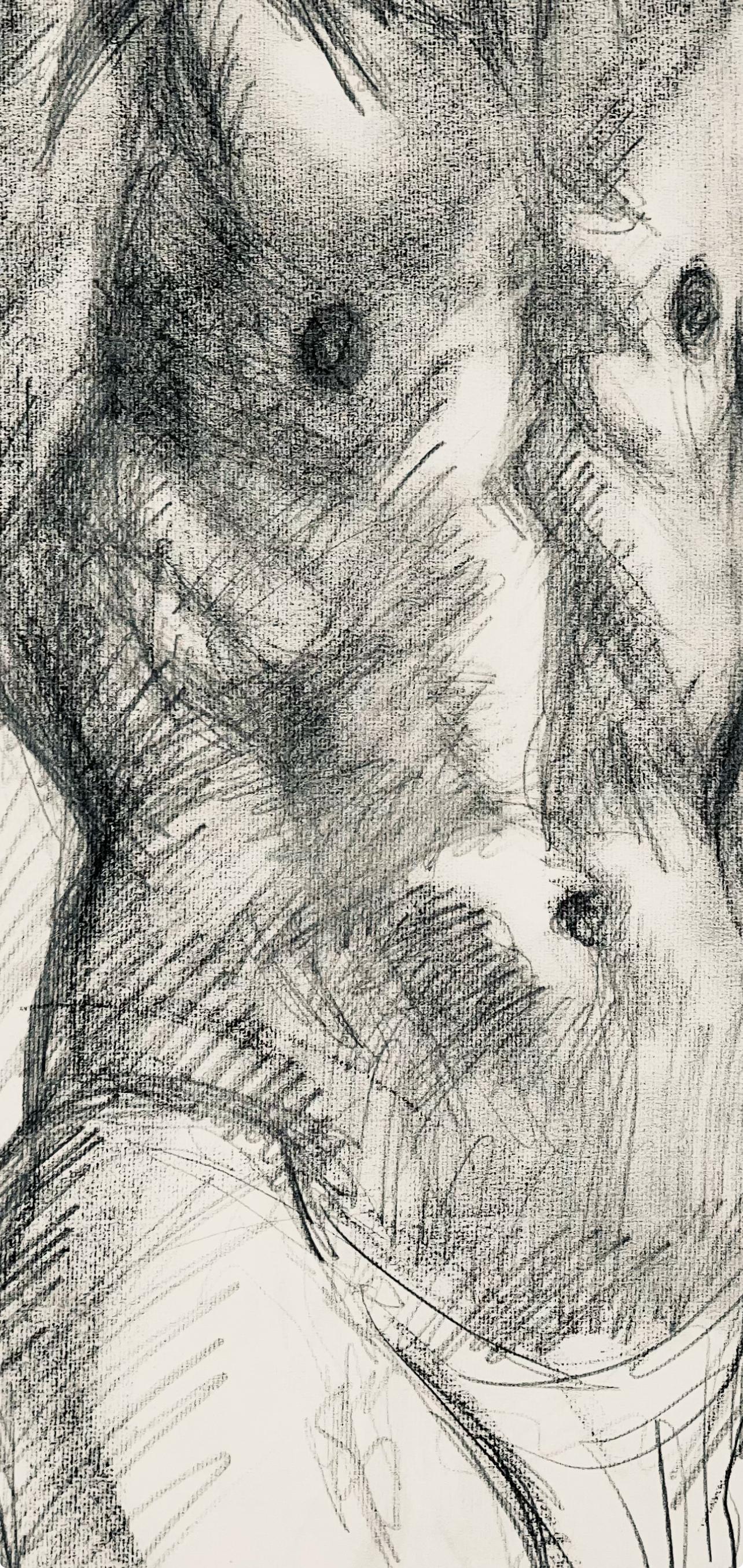Renaissance Male Nude Figure Study, 1963, Ian Hornak — Drawing For Sale 2