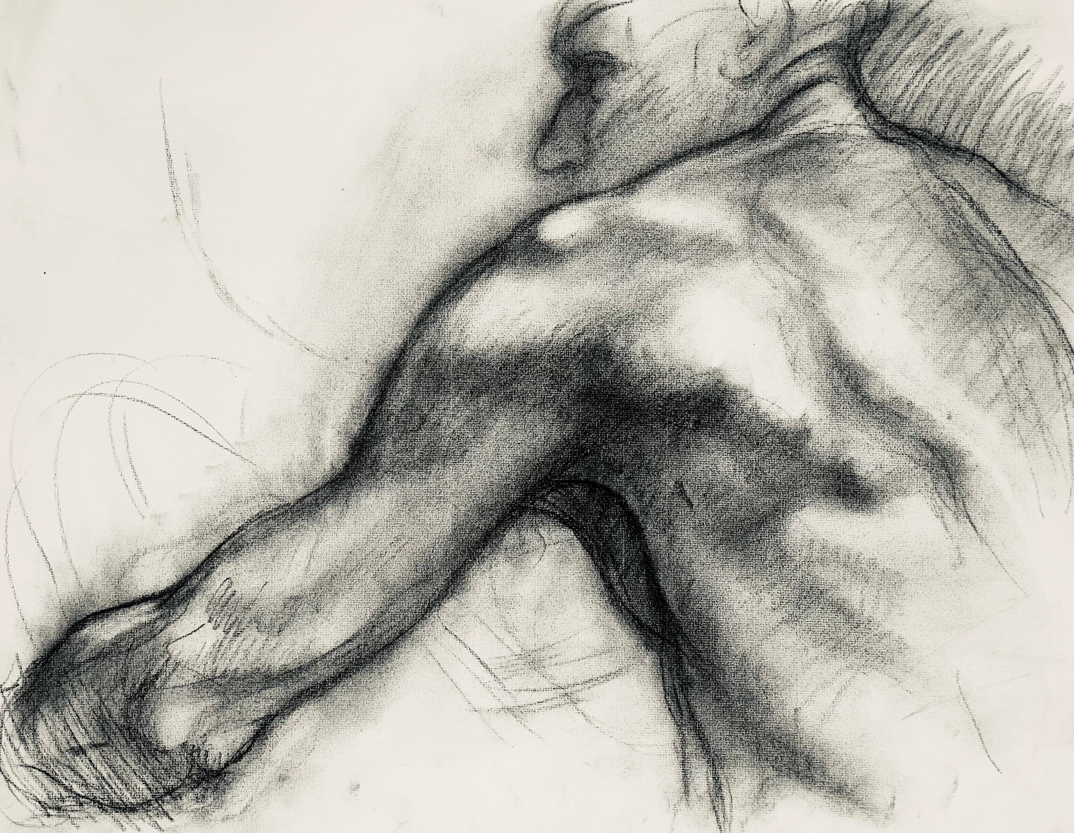 Renaissance Male Nude Figure Study, 1963, Ian Hornak — Drawing