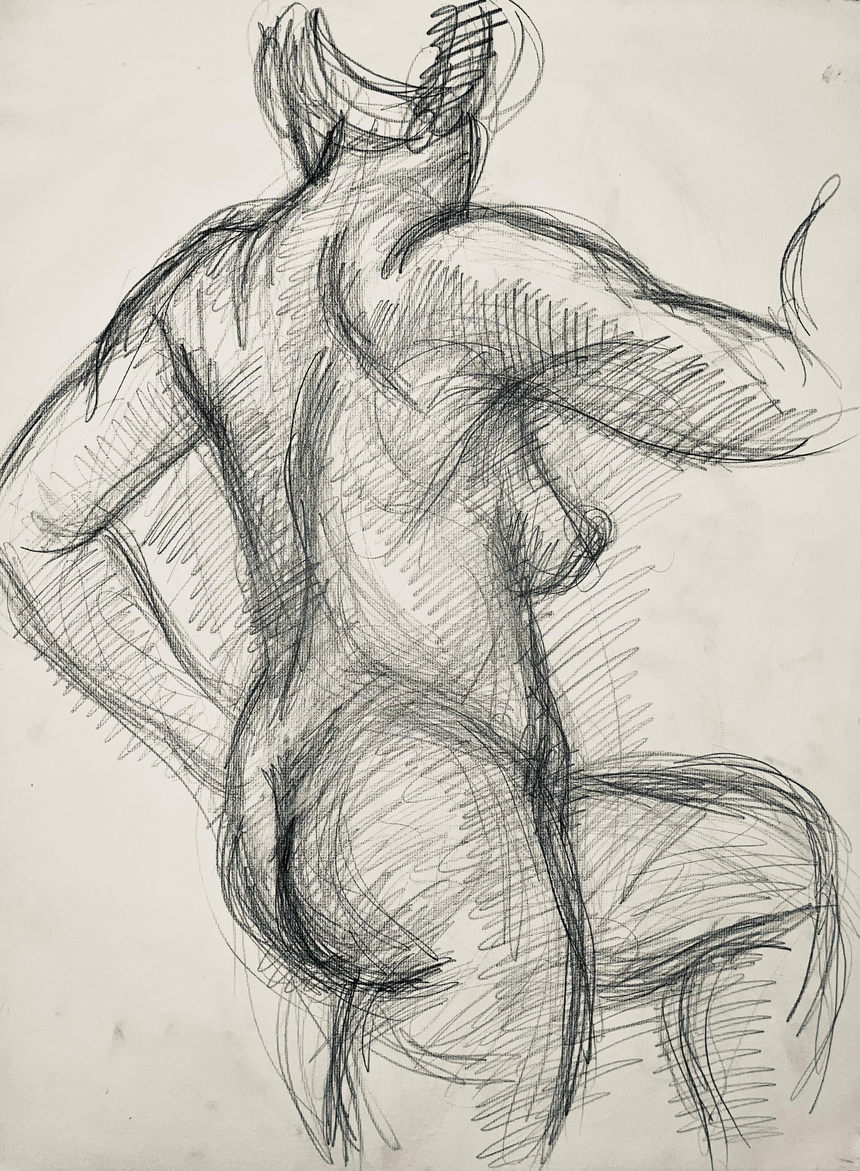 Renaissance Female Nude Figure Study, 1963, Ian Hornak — Drawing