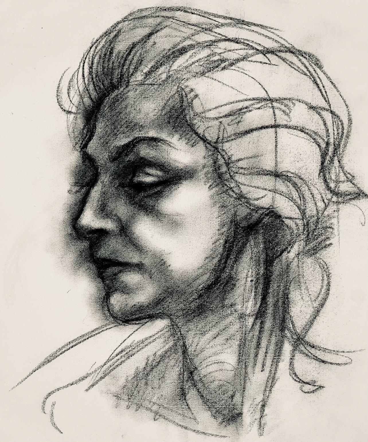 Estudio de figura femenina renacentista, 1963, Ian Hornak - Dibujo