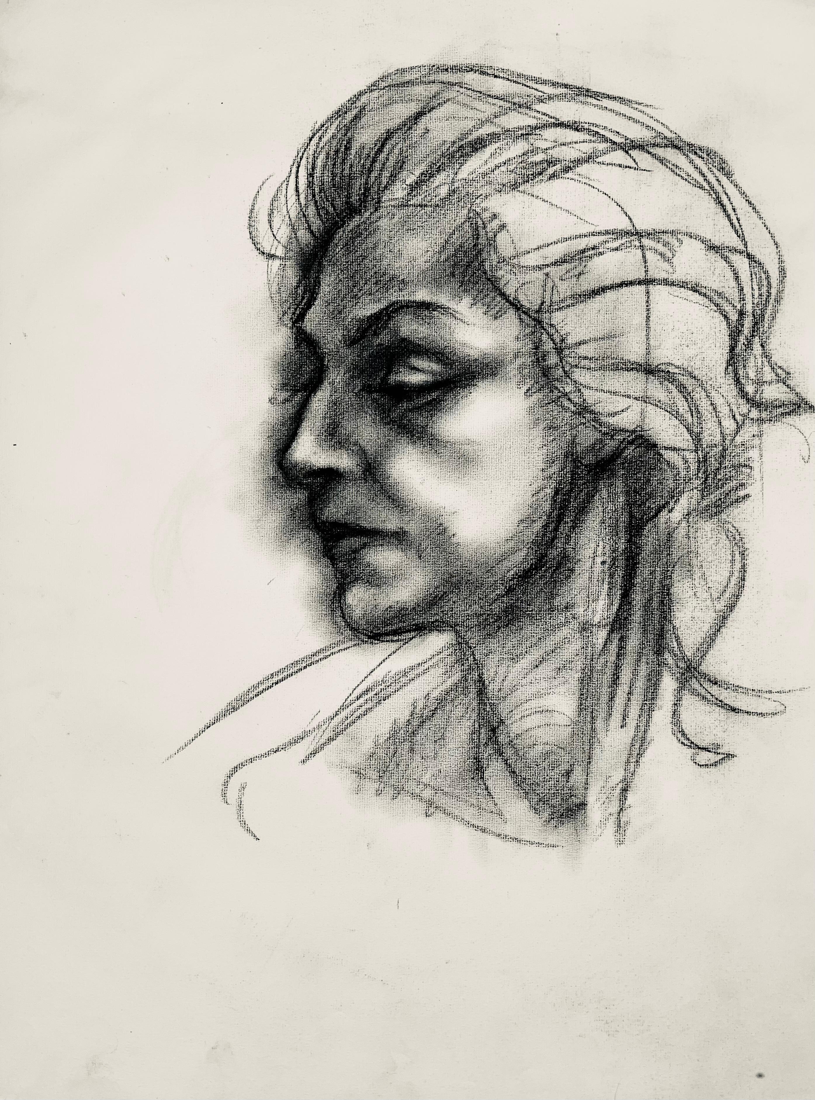 Studio di figura femminile rinascimentale, 1963, Ian Hornak - Disegno in vendita 4