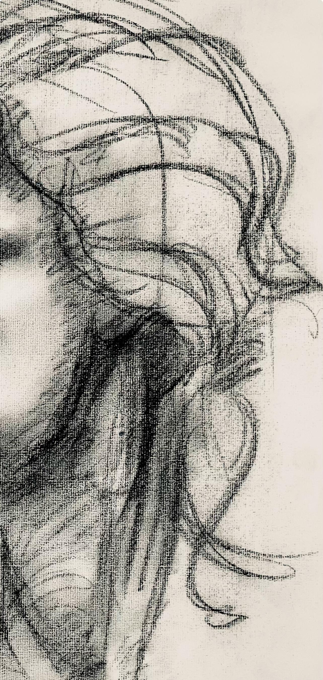 Studio di figura femminile rinascimentale, 1963, Ian Hornak - Disegno in vendita 3