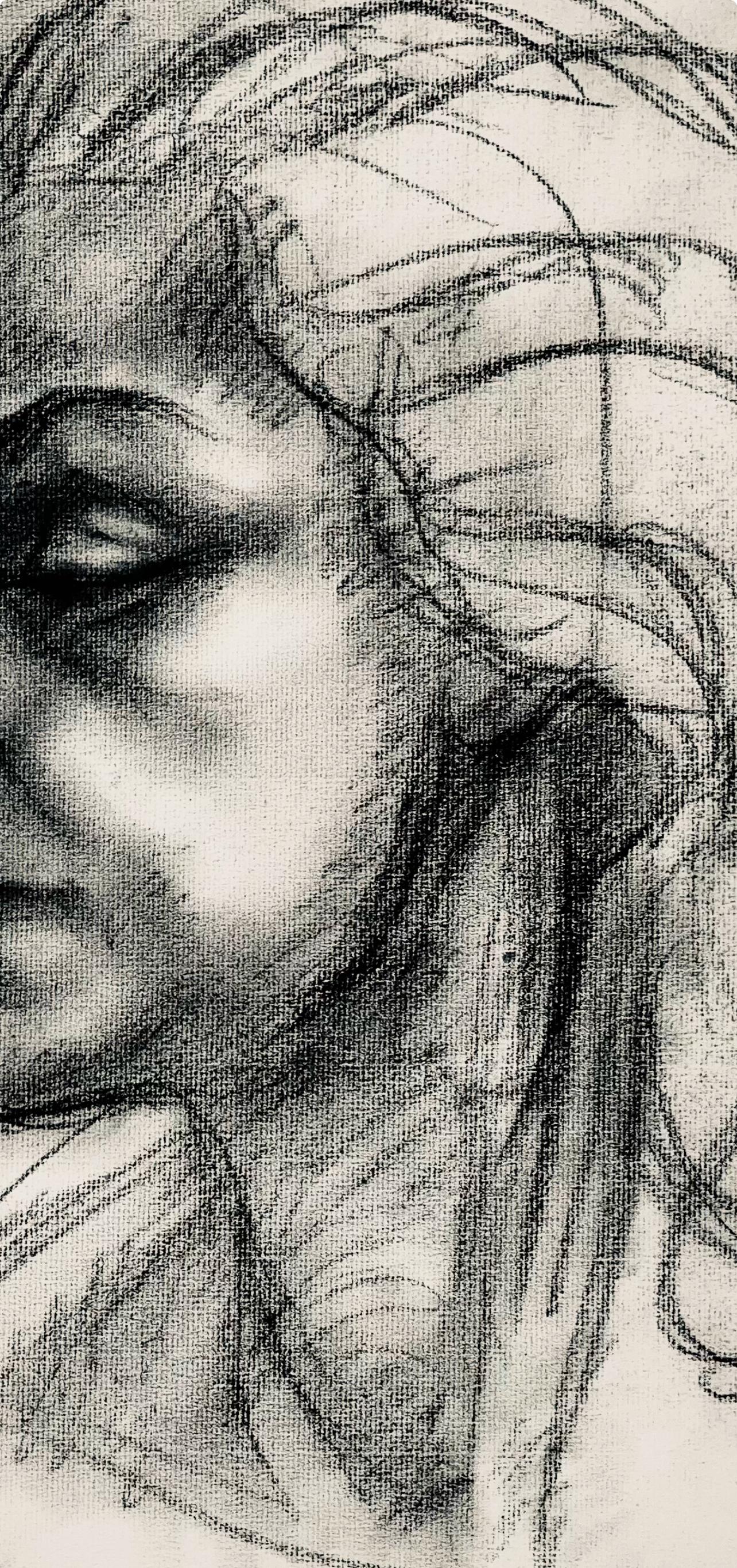 Studio di figura femminile rinascimentale, 1963, Ian Hornak - Disegno in vendita 2
