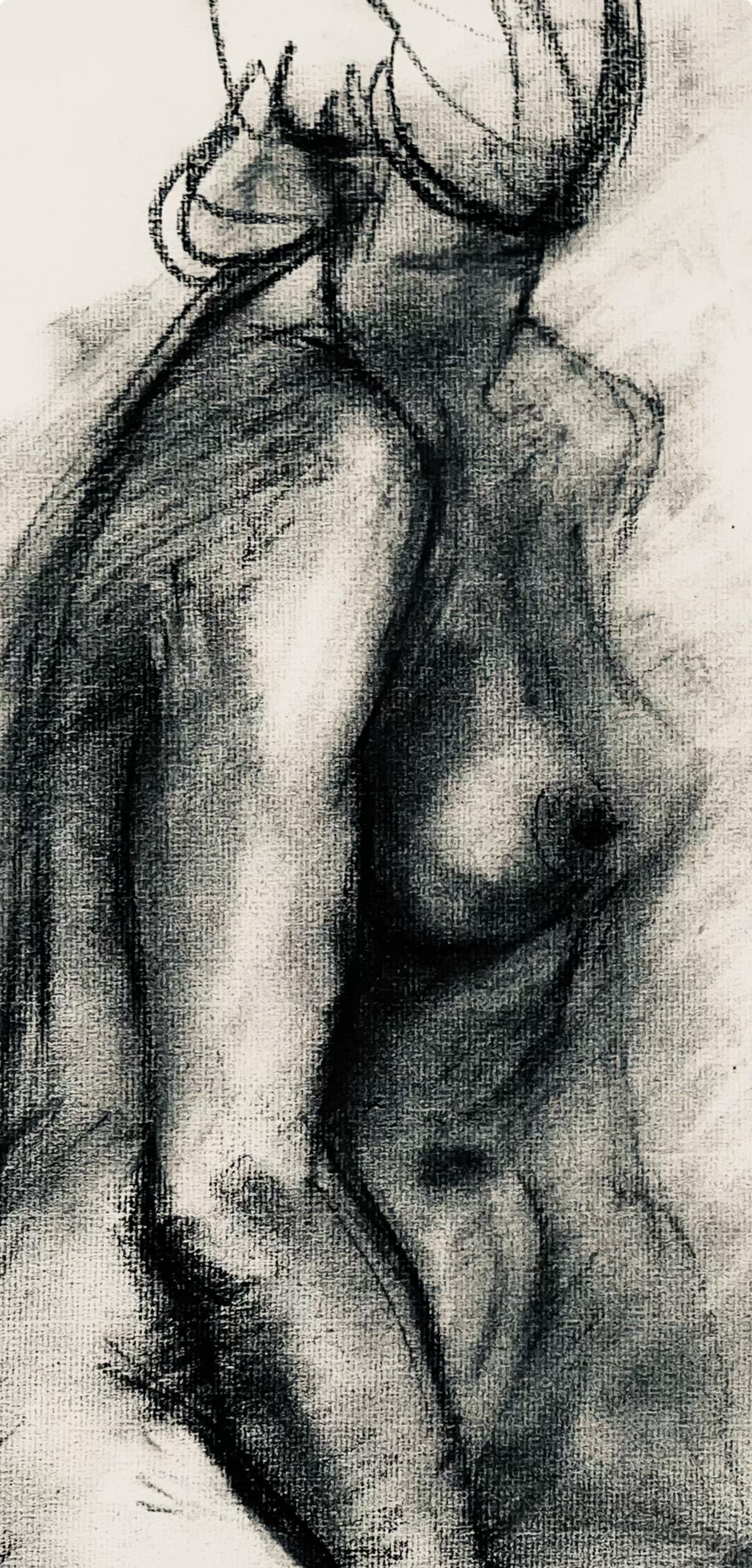 Renaissance Female Nude Figure Study, 1963, Ian Hornak — Drawing For Sale 2