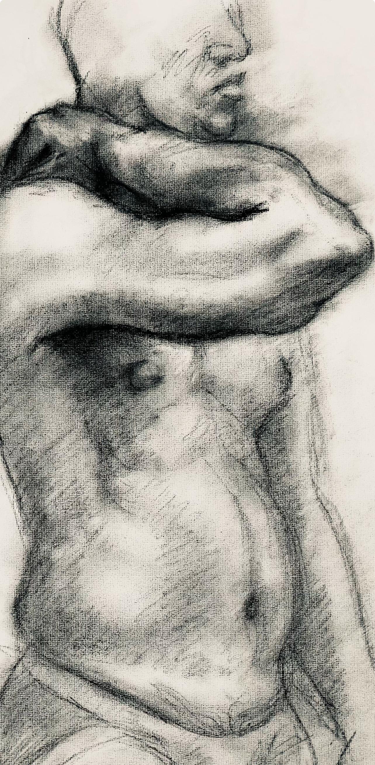 Studio di figura maschile rinascimentale, 1963, Ian Hornak - Disegno in vendita 2