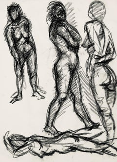 Estudio de figura desnuda femenina renacentista, 1963, Ian Hornak - Dibujo