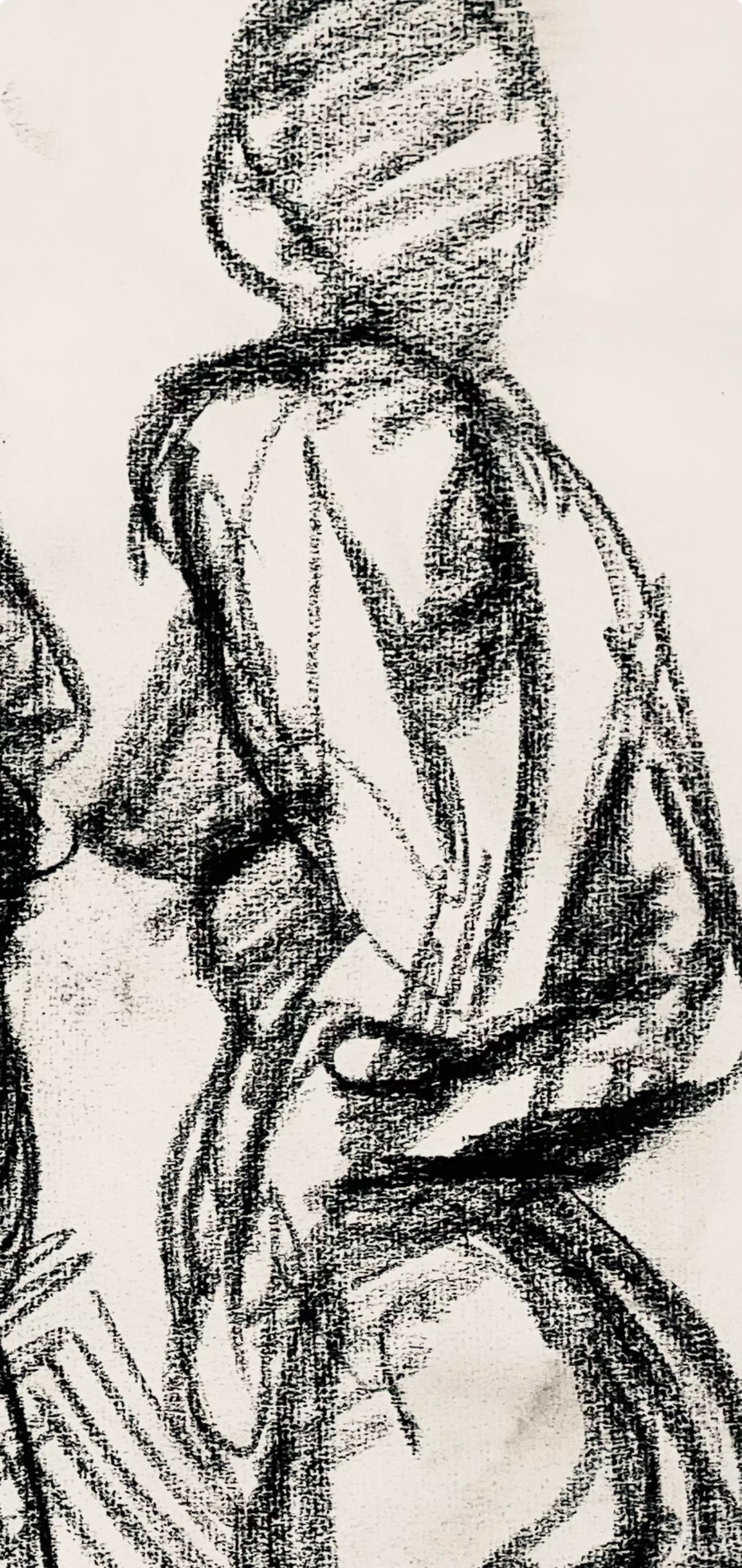 Studio di figura femminile rinascimentale, 1963, Ian Hornak - Disegno in vendita 3