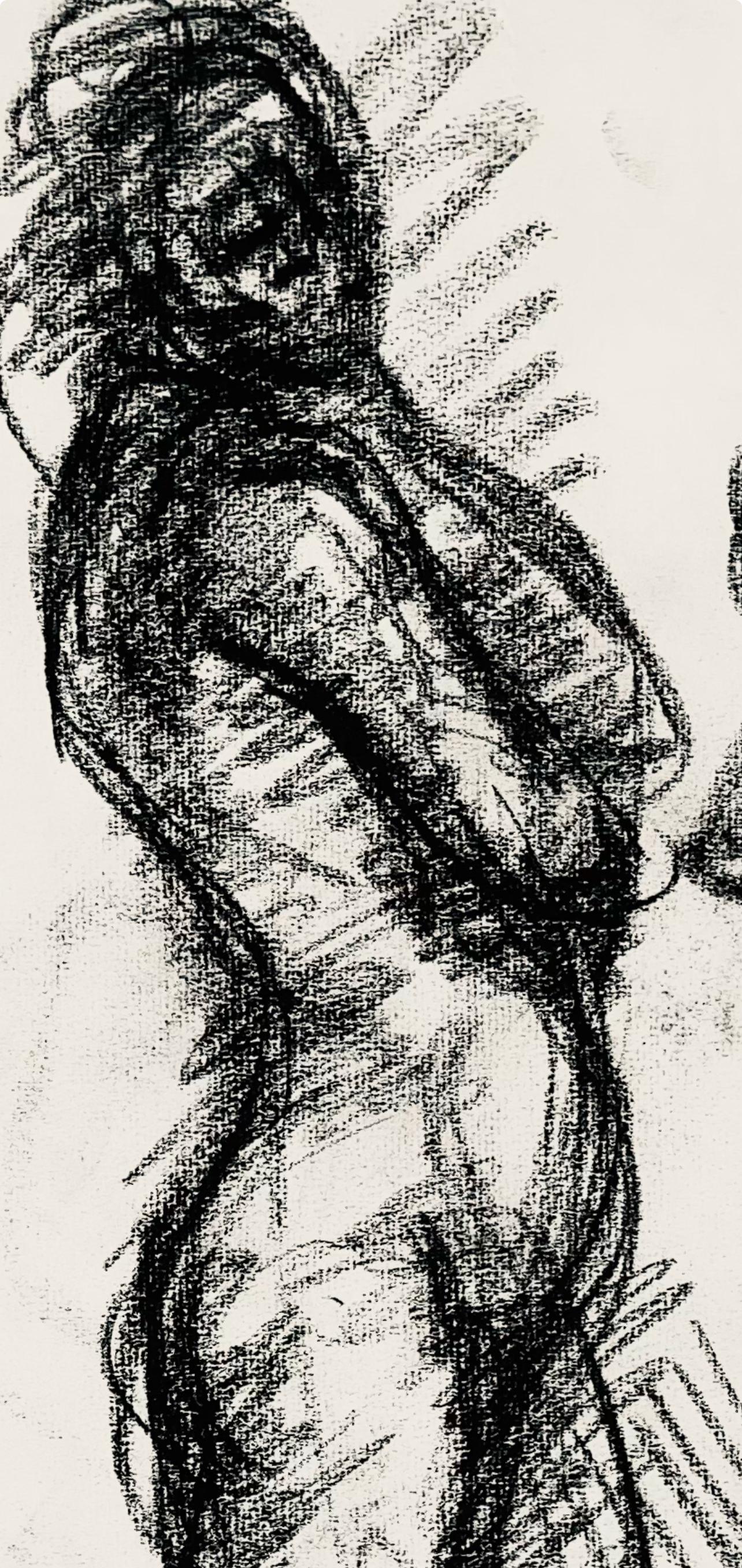 Studio di figura femminile rinascimentale, 1963, Ian Hornak - Disegno in vendita 2